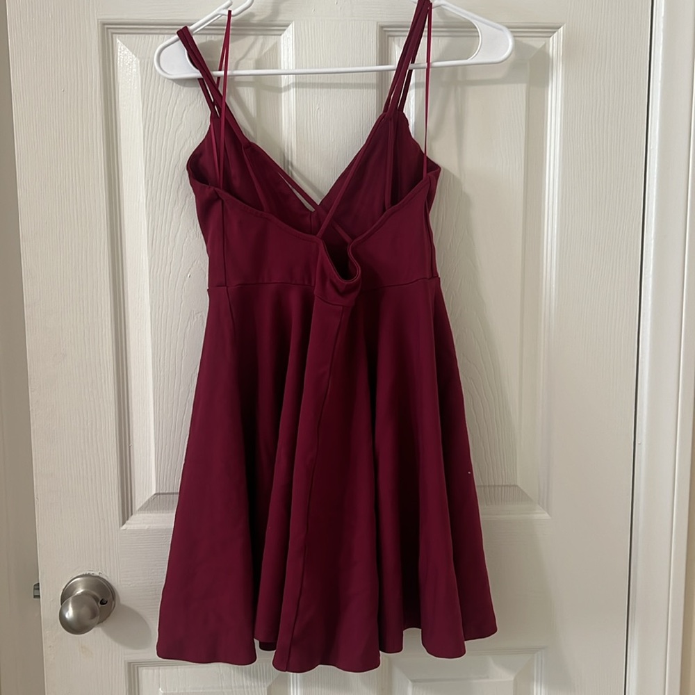 Windsor Skater Dress Burgundy - Picture 2 of 4